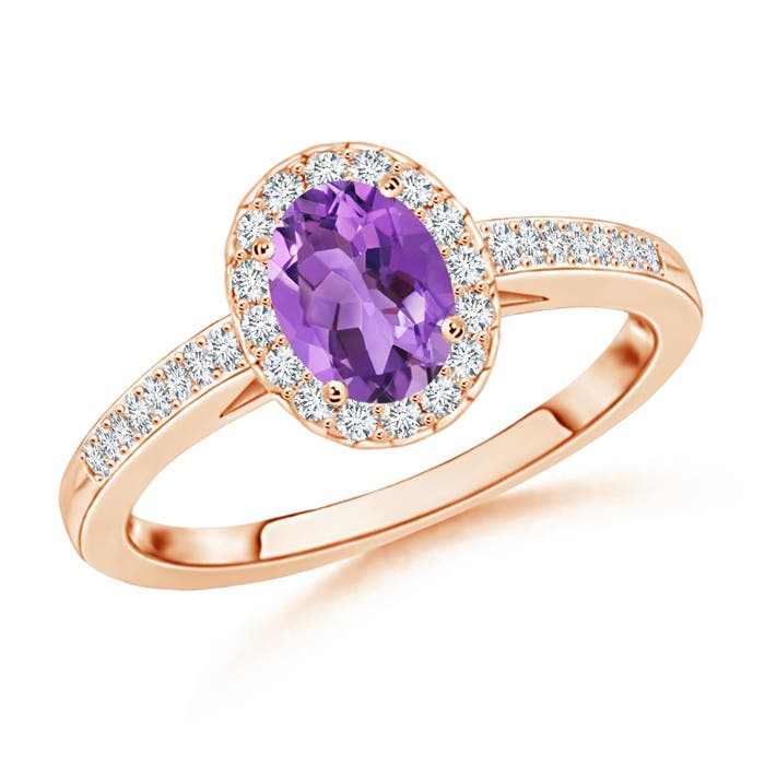 AA - Amethyst / 0.61 CT / 14 KT Rose Gold