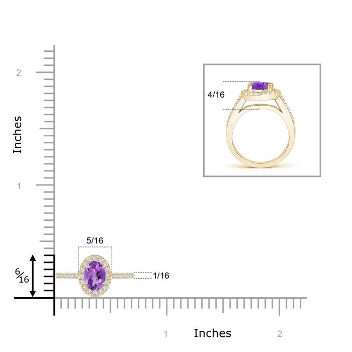 AA - Amethyst / 0.61 CT / 14 KT Yellow Gold