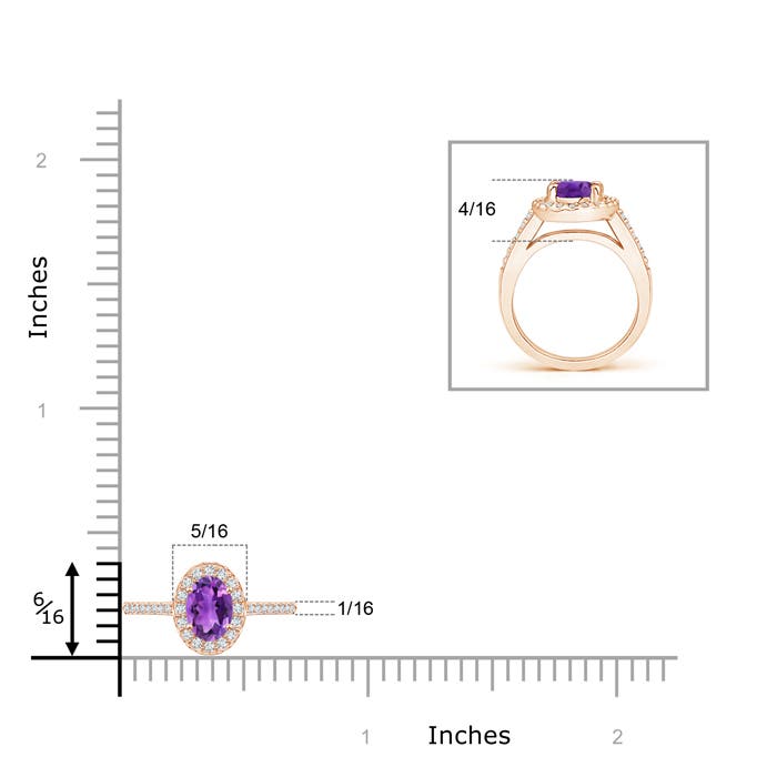 AAA - Amethyst / 0.61 CT / 14 KT Rose Gold