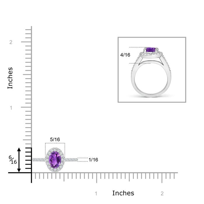 AAA - Amethyst / 0.61 CT / 14 KT White Gold