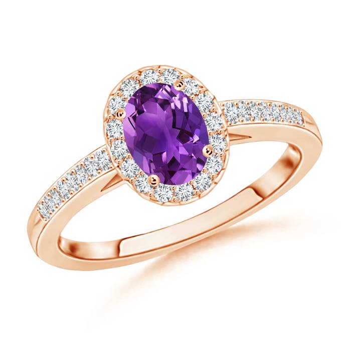 AAAA - Amethyst / 0.61 CT / 14 KT Rose Gold