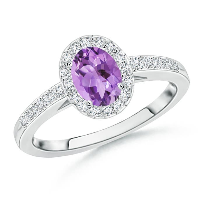 A - Amethyst / 0.96 CT / 14 KT White Gold