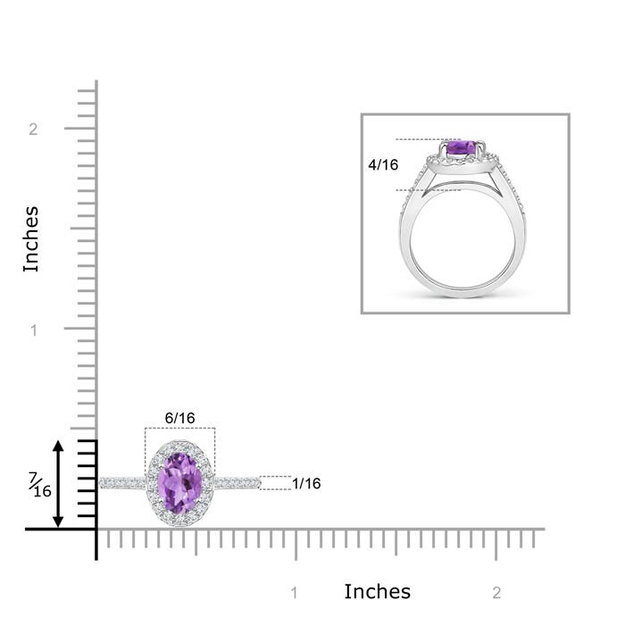 A - Amethyst / 0.96 CT / 14 KT White Gold