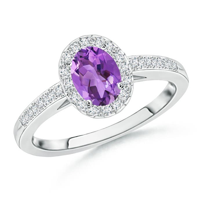 AA - Amethyst / 0.96 CT / 14 KT White Gold