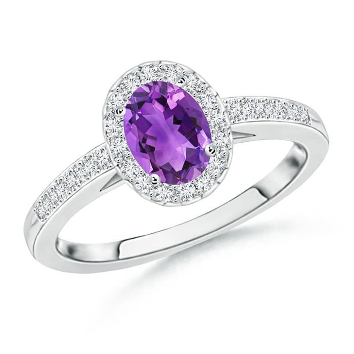 AAA - Amethyst / 0.96 CT / 14 KT White Gold