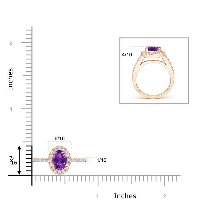 AAAA - Amethyst / 0.96 CT / 14 KT Rose Gold