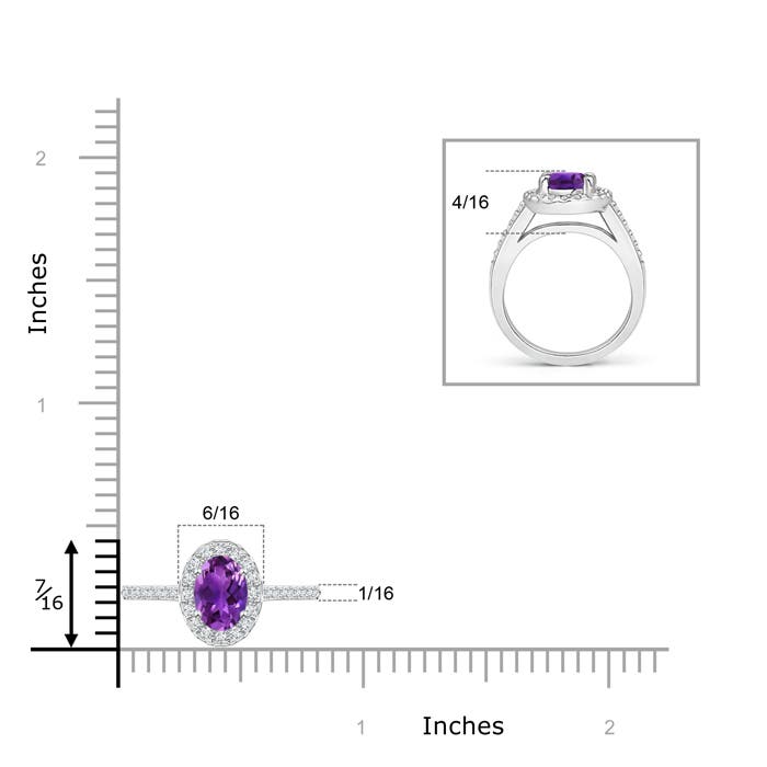 AAAA - Amethyst / 0.96 CT / 14 KT White Gold