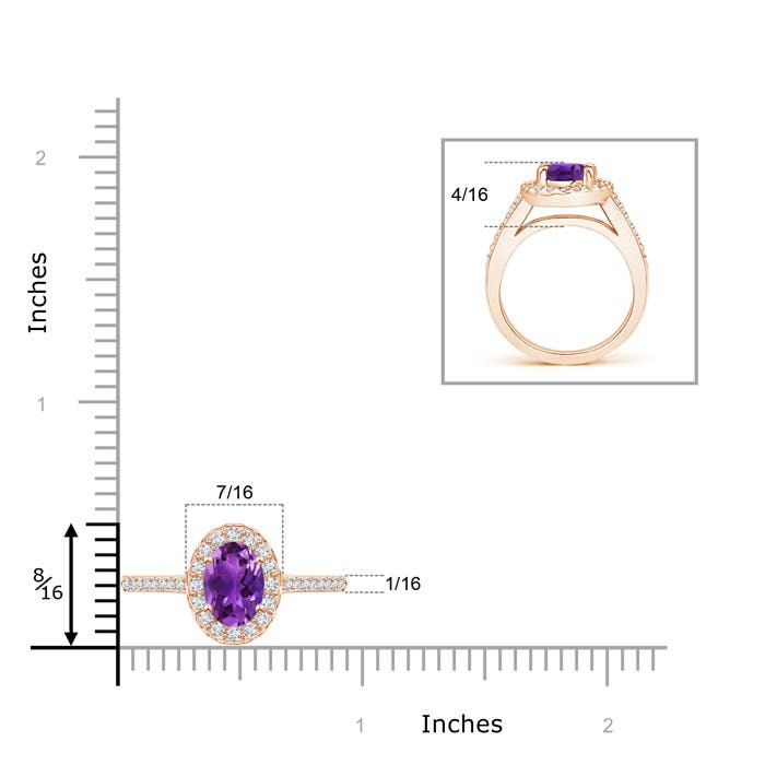 AAAA - Amethyst / 1.47 CT / 14 KT Rose Gold