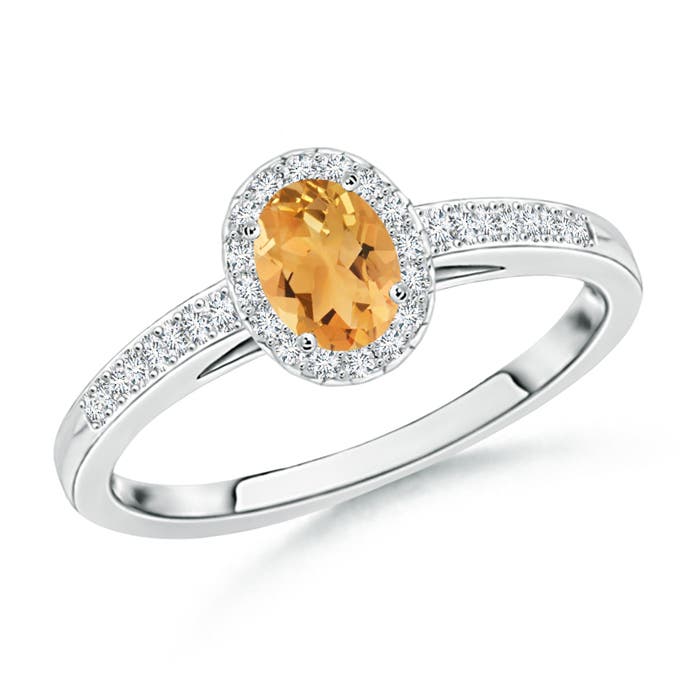 A - Citrine / 0.37 CT / 14 KT White Gold