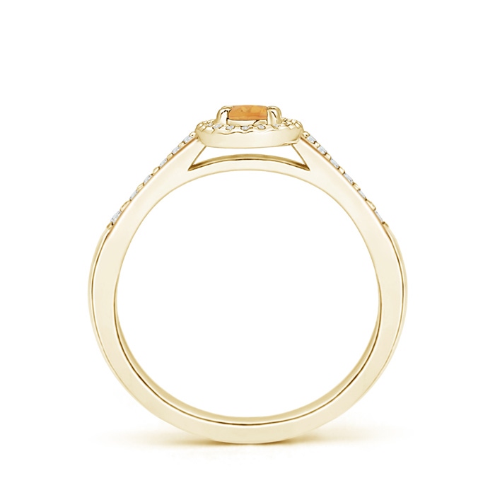 5x3mm A Classic Oval Citrine Halo Ring with Diamond Accents in Yellow Gold product image
