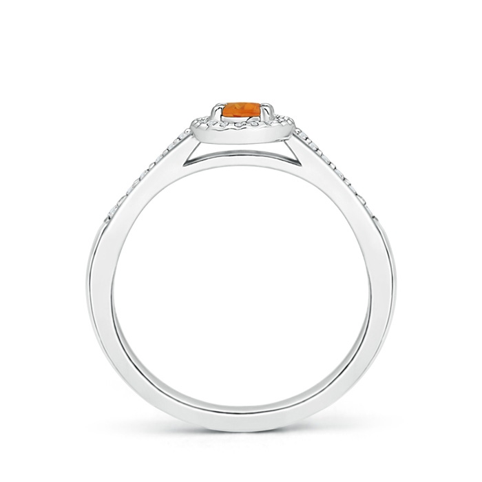 5x3mm AAA Classic Oval Citrine Halo Ring with Diamond Accents in P950 Platinum product image