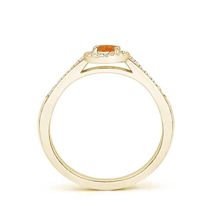 5x3mm AAA Classic Oval Citrine Halo Ring with Diamond Accents in Yellow Gold product image