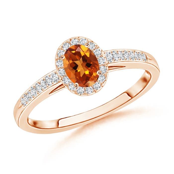 AAAA - Citrine / 0.37 CT / 14 KT Rose Gold