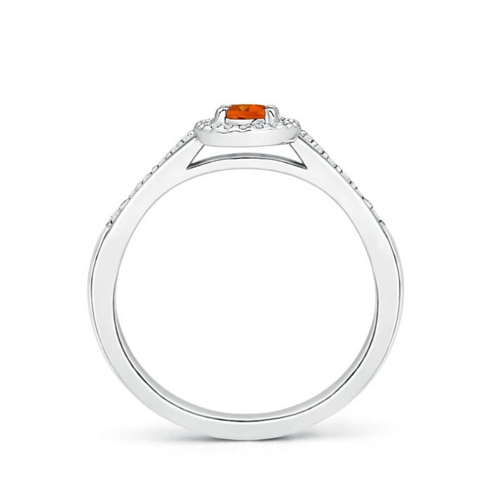 5x3mm AAAA Classic Oval Citrine Halo Ring with Diamond Accents in White Gold product image