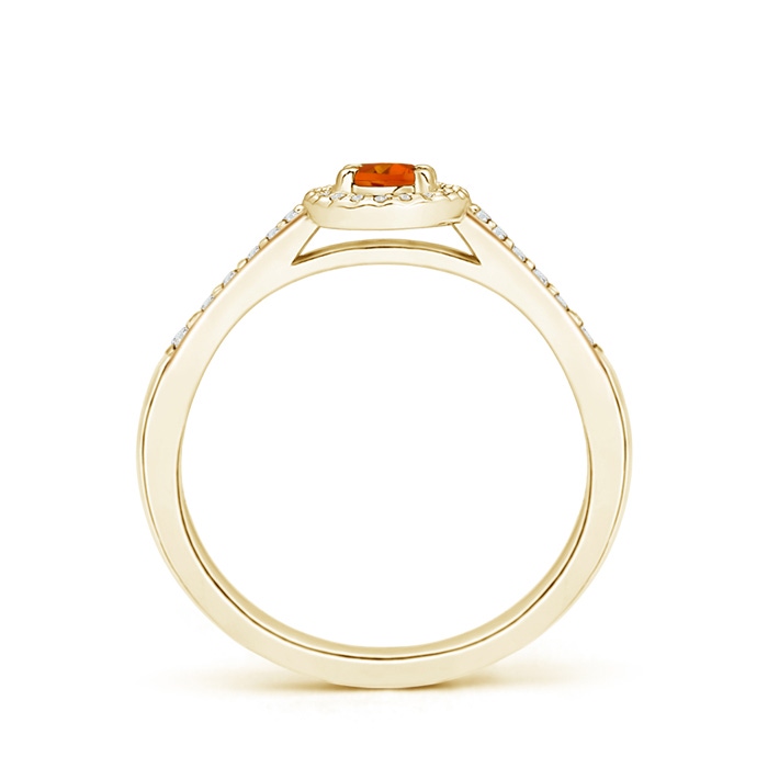 5x3mm AAAA Classic Oval Citrine Halo Ring with Diamond Accents in Yellow Gold product image