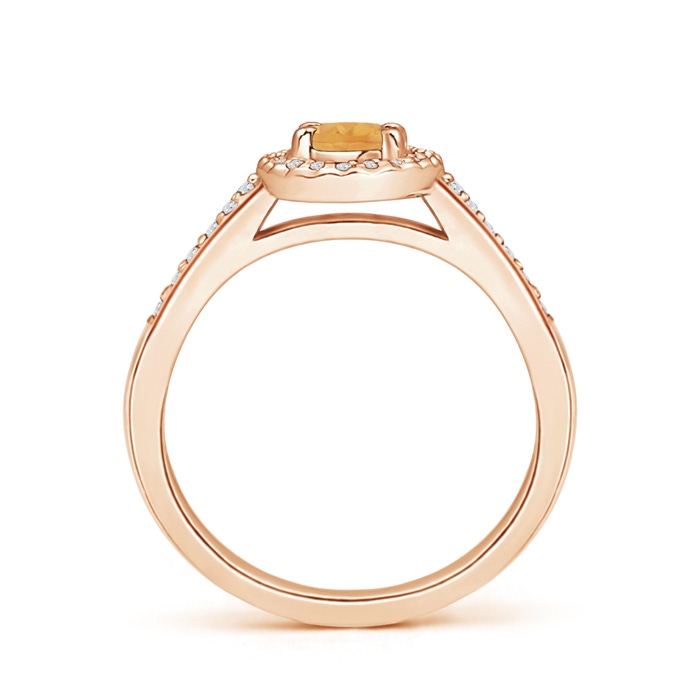 6x4mm A Classic Oval Citrine Halo Ring with Diamond Accents in Rose Gold product image