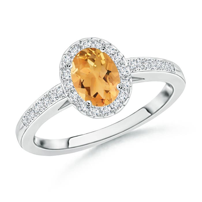 A - Citrine / 0.61 CT / 14 KT White Gold