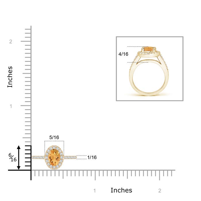 A - Citrine / 0.61 CT / 14 KT Yellow Gold