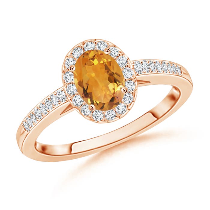 AA - Citrine / 0.61 CT / 14 KT Rose Gold