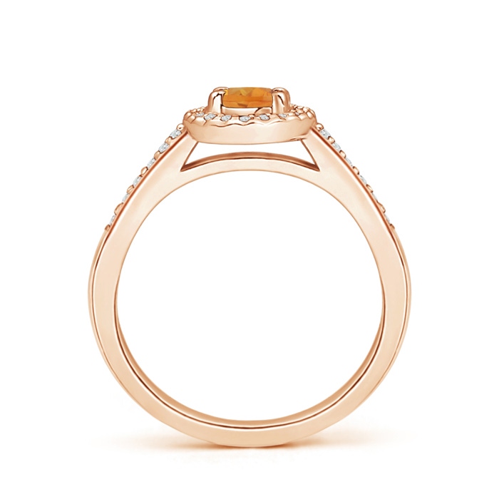 6x4mm AA Classic Oval Citrine Halo Ring with Diamond Accents in Rose Gold product image