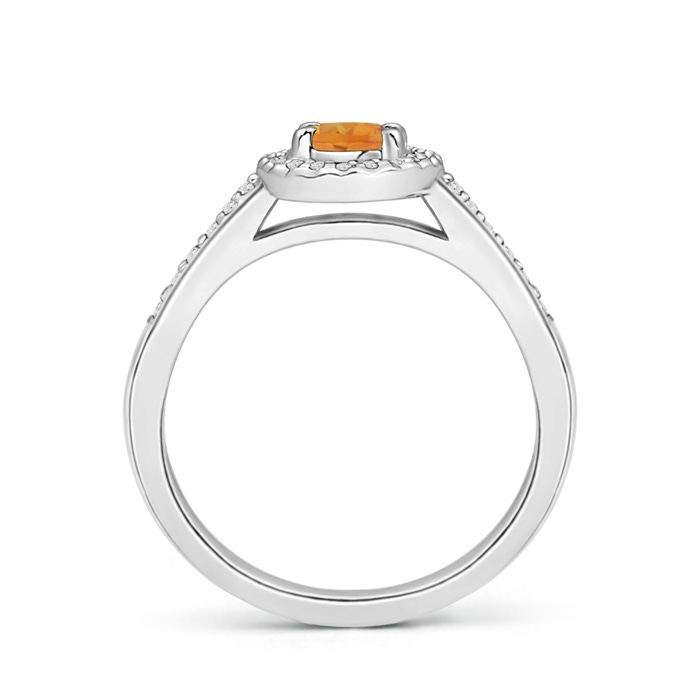 6x4mm AA Classic Oval Citrine Halo Ring with Diamond Accents in White Gold product image