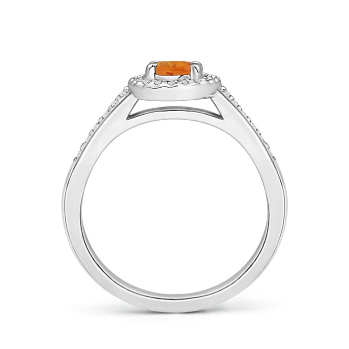 6x4mm AAA Classic Oval Citrine Halo Ring with Diamond Accents in White Gold product image