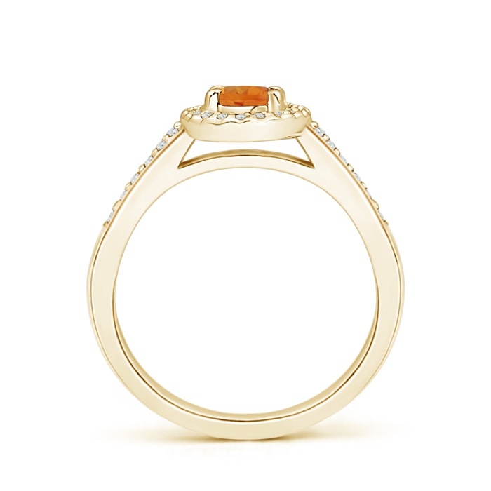 6x4mm AAA Classic Oval Citrine Halo Ring with Diamond Accents in Yellow Gold product image