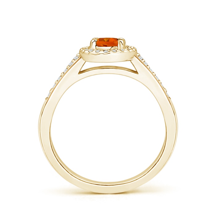 6x4mm AAAA Classic Oval Citrine Halo Ring with Diamond Accents in Yellow Gold product image