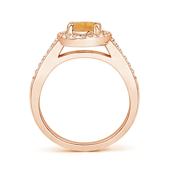 7x5mm A Classic Oval Citrine Halo Ring with Diamond Accents in Rose Gold product image