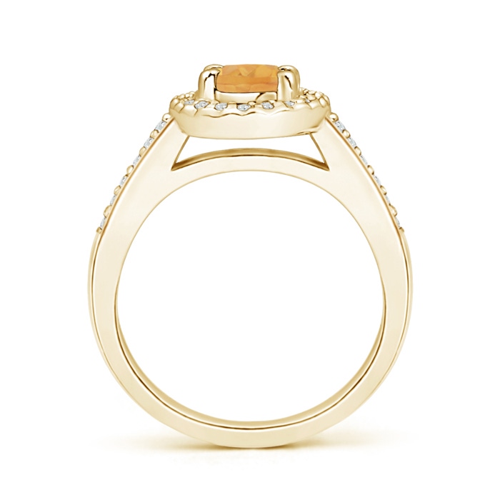 7x5mm A Classic Oval Citrine Halo Ring with Diamond Accents in Yellow Gold product image