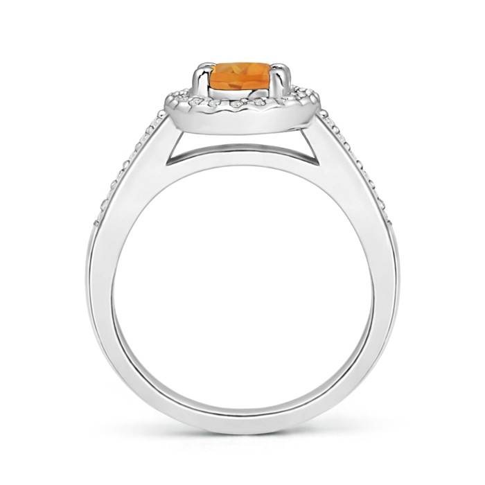 7x5mm AA Classic Oval Citrine Halo Ring with Diamond Accents in White Gold product image
