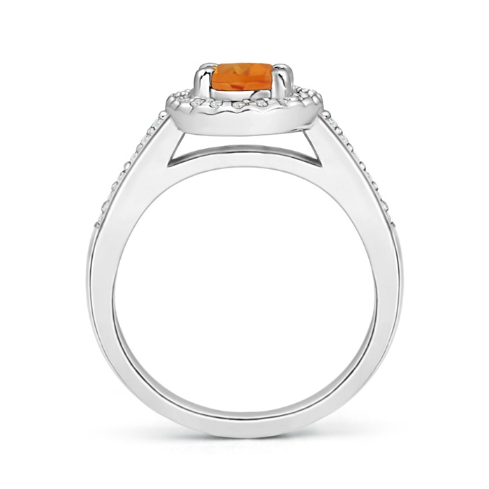 7x5mm AAA Classic Oval Citrine Halo Ring with Diamond Accents in White Gold product image