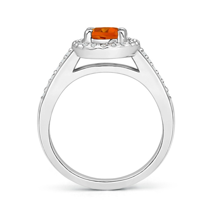 7x5mm AAAA Classic Oval Citrine Halo Ring with Diamond Accents in P950 Platinum product image