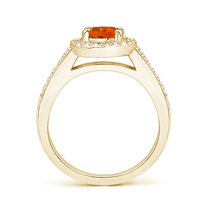 7x5mm AAAA Classic Oval Citrine Halo Ring with Diamond Accents in Yellow Gold product image