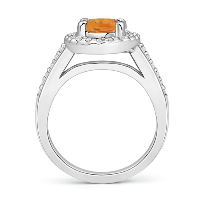 8x6mm AA Classic Oval Citrine Halo Ring with Diamond Accents in White Gold product image