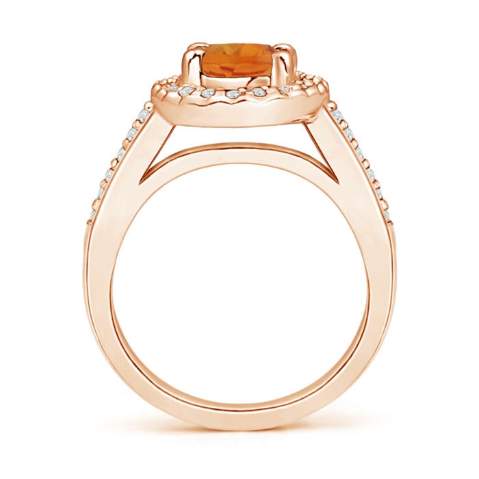 8x6mm AAA Classic Oval Citrine Halo Ring with Diamond Accents in Rose Gold product image