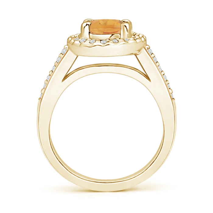 9x7mm A Classic Oval Citrine Halo Ring with Diamond Accents in Yellow Gold product image