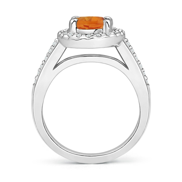 9x7mm AAA Classic Oval Citrine Halo Ring with Diamond Accents in White Gold product image