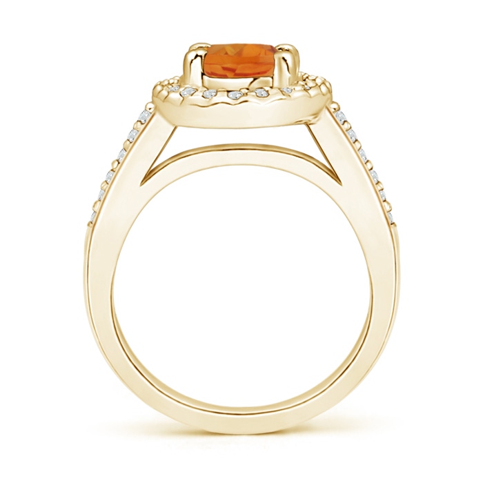 9x7mm AAA Classic Oval Citrine Halo Ring with Diamond Accents in Yellow Gold product image