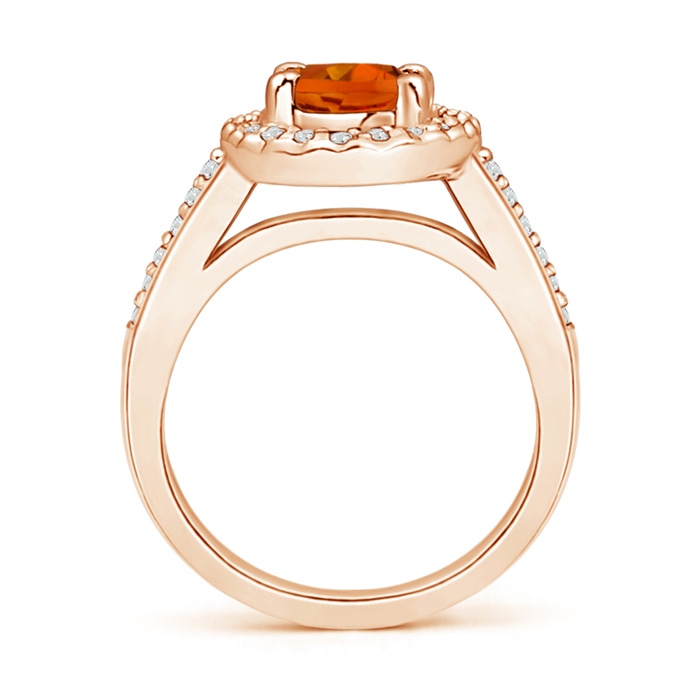 9x7mm AAAA Classic Oval Citrine Halo Ring with Diamond Accents in Rose Gold product image