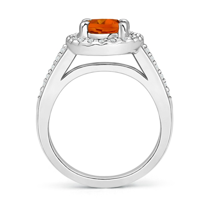 9x7mm AAAA Classic Oval Citrine Halo Ring with Diamond Accents in White Gold product image