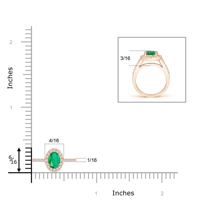 A - Emerald / 0.36 CT / 14 KT Rose Gold