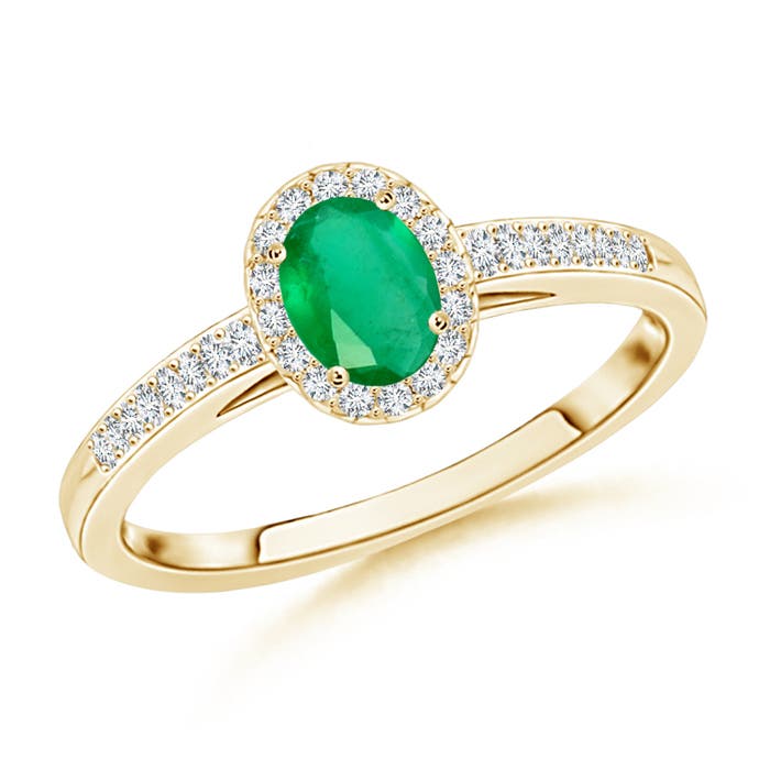 A - Emerald / 0.36 CT / 14 KT Yellow Gold