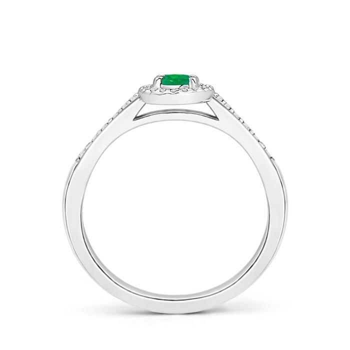 5x3mm AA Classic Oval Emerald Halo Ring with Diamond Accents in P950 Platinum side-1