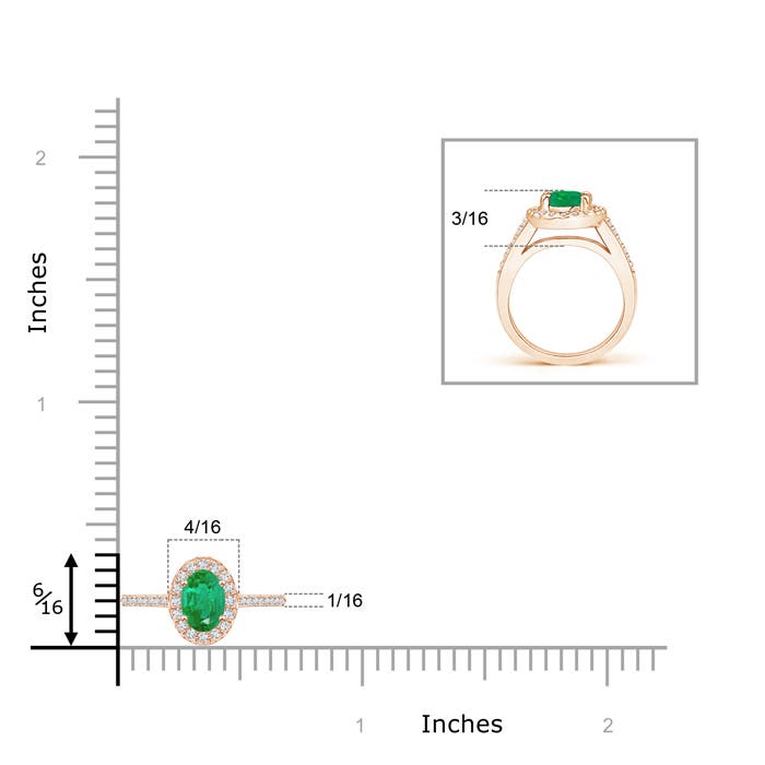 AA - Emerald / 0.36 CT / 14 KT Rose Gold