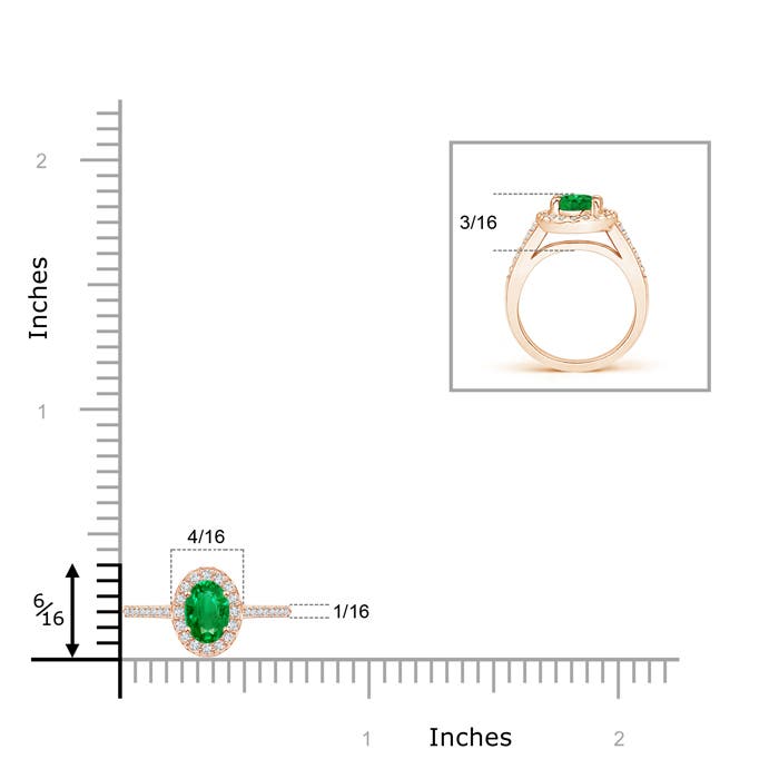 AAA - Emerald / 0.36 CT / 14 KT Rose Gold