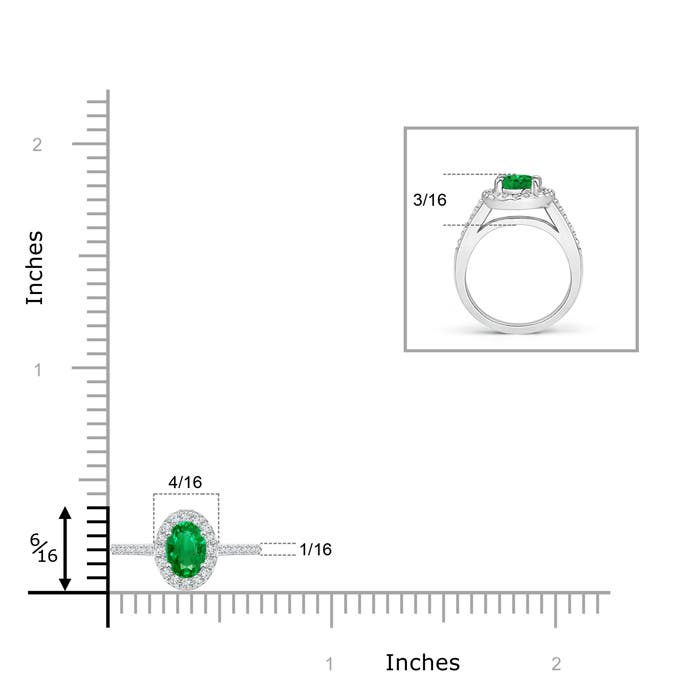 AAA - Emerald / 0.36 CT / 14 KT White Gold