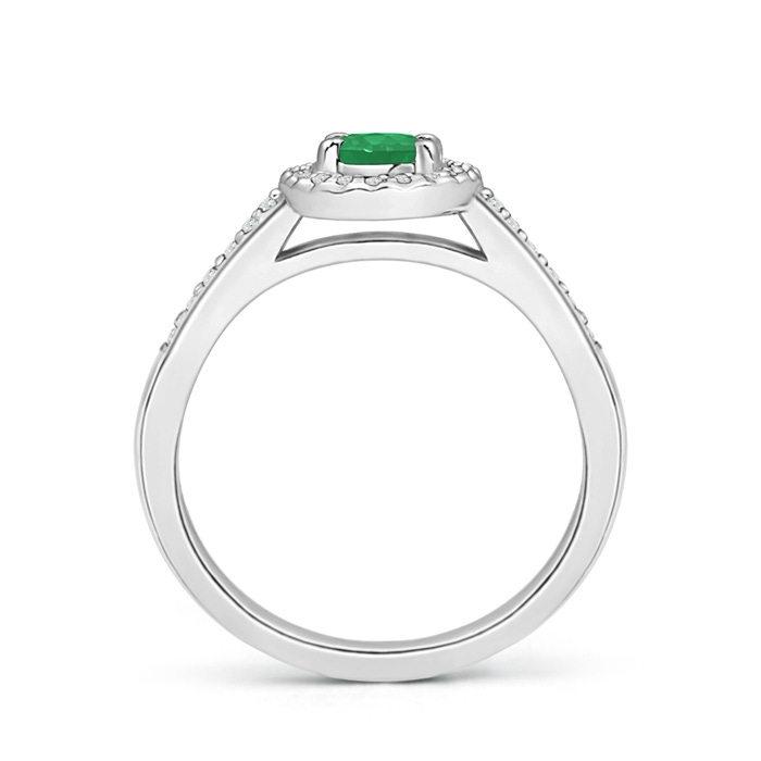 6x4mm A Classic Oval Emerald Halo Ring with Diamond Accents in P950 Platinum side-1