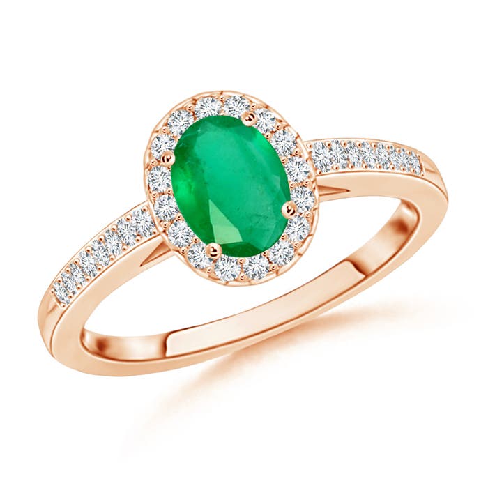 A - Emerald / 0.61 CT / 14 KT Rose Gold