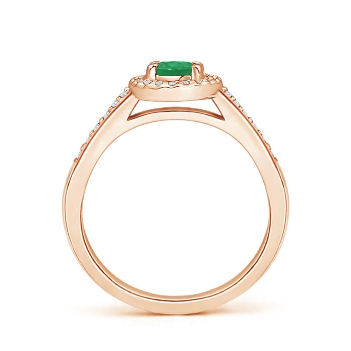 A - Emerald / 0.61 CT / 14 KT Rose Gold